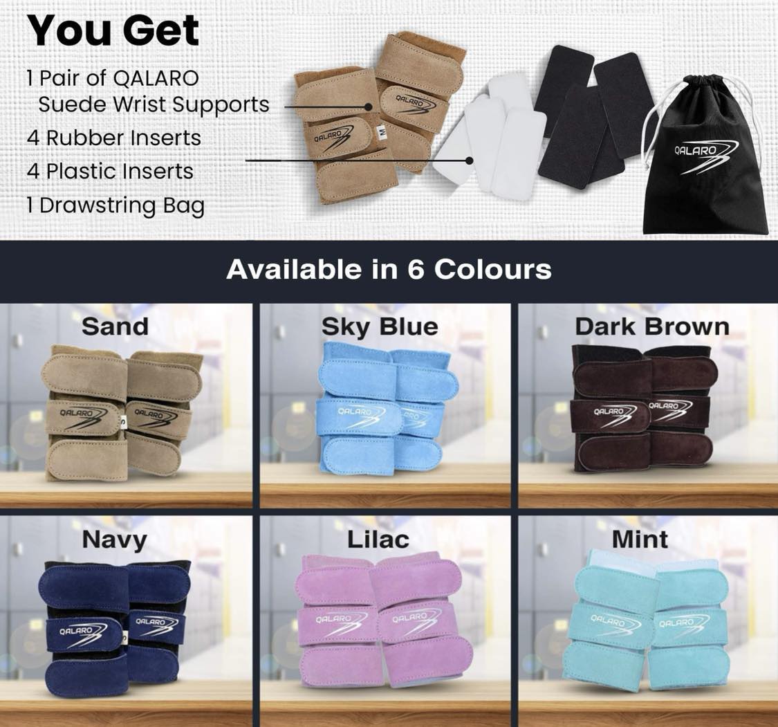 Suede Wrist Supports (Pair) - Navy Blue