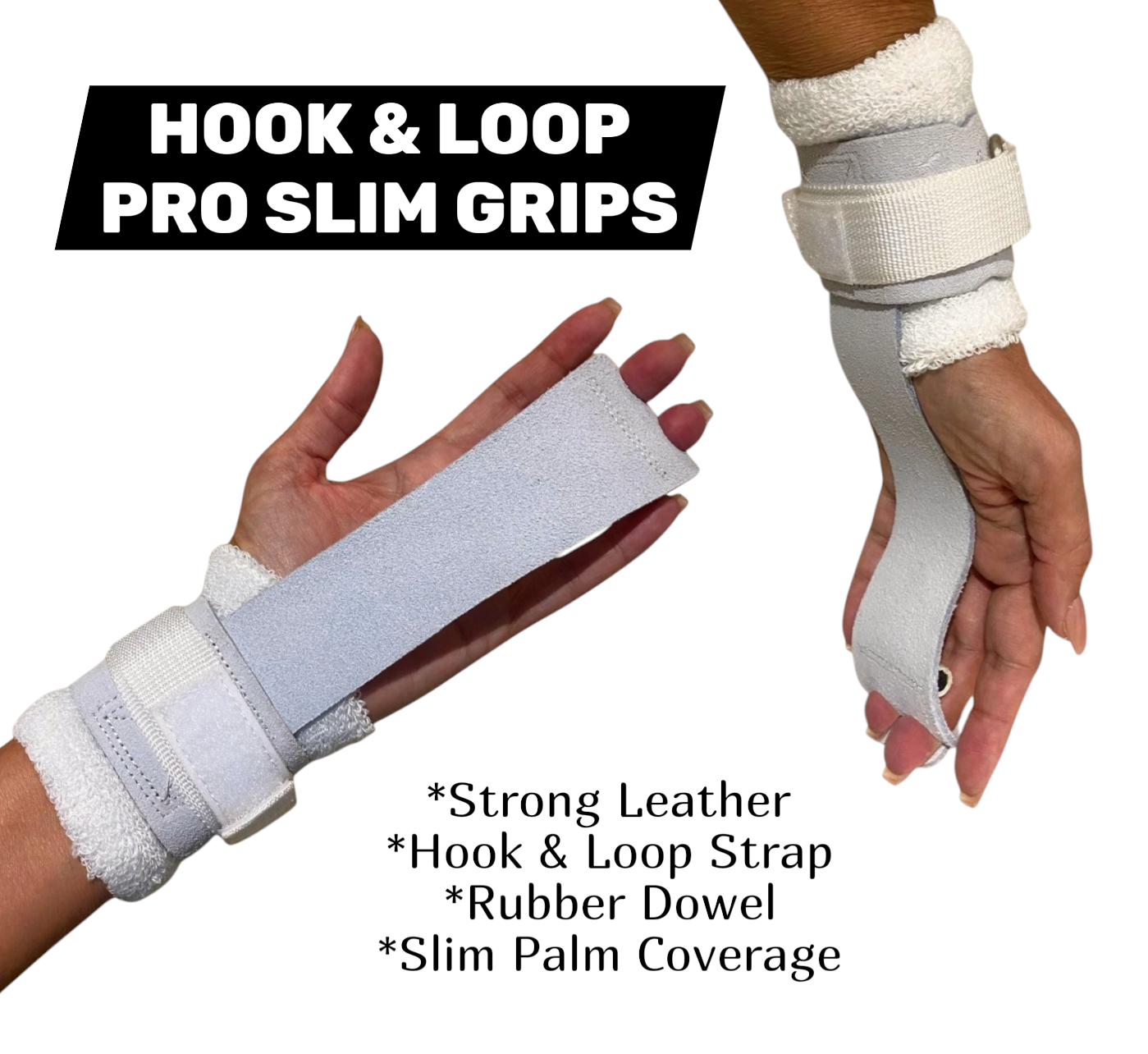 Hook & Loop PRO SLIM Grips Set (Neoprene Wristbands)