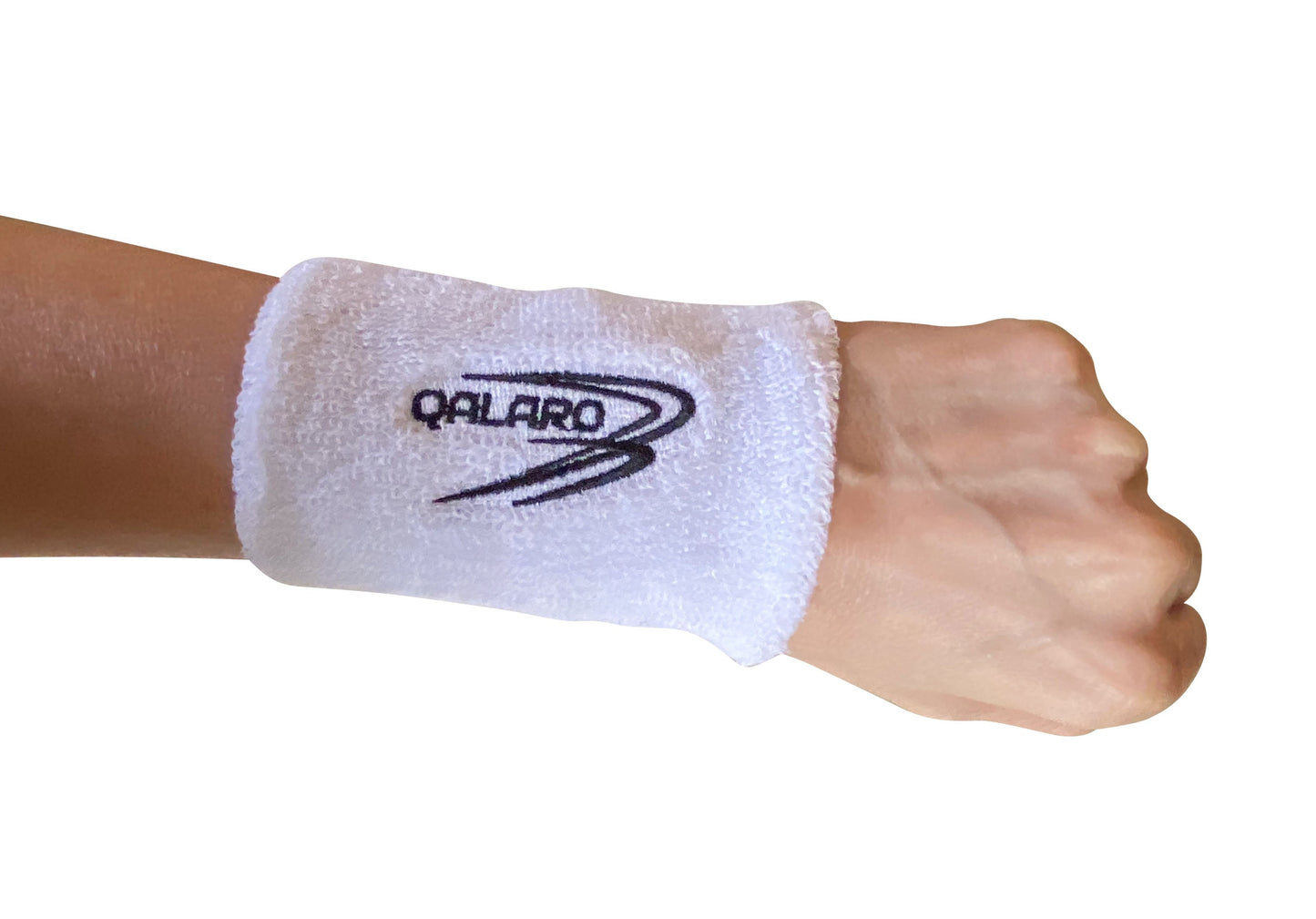 QALARO Cotton Wrist Bands (Pair) - 10cm, White