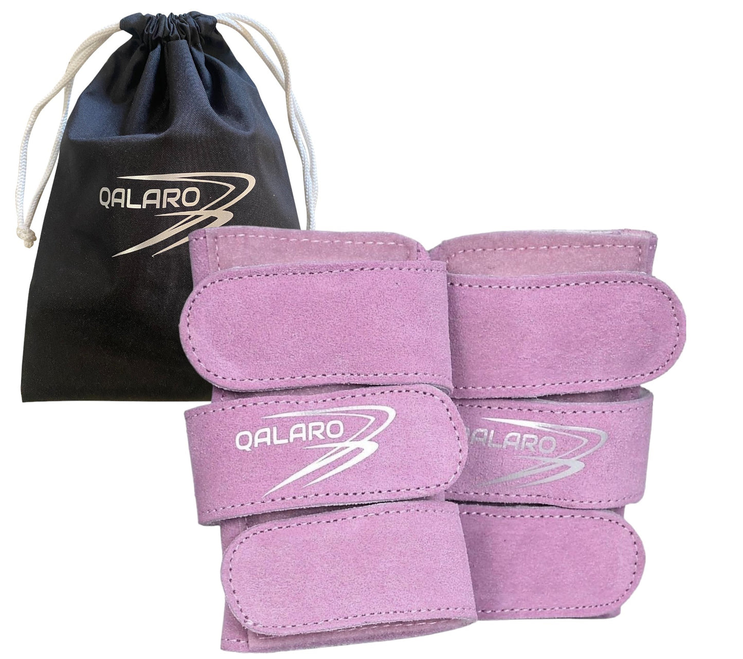QALARO Suede Wrist Supports (Pair) - Lilac