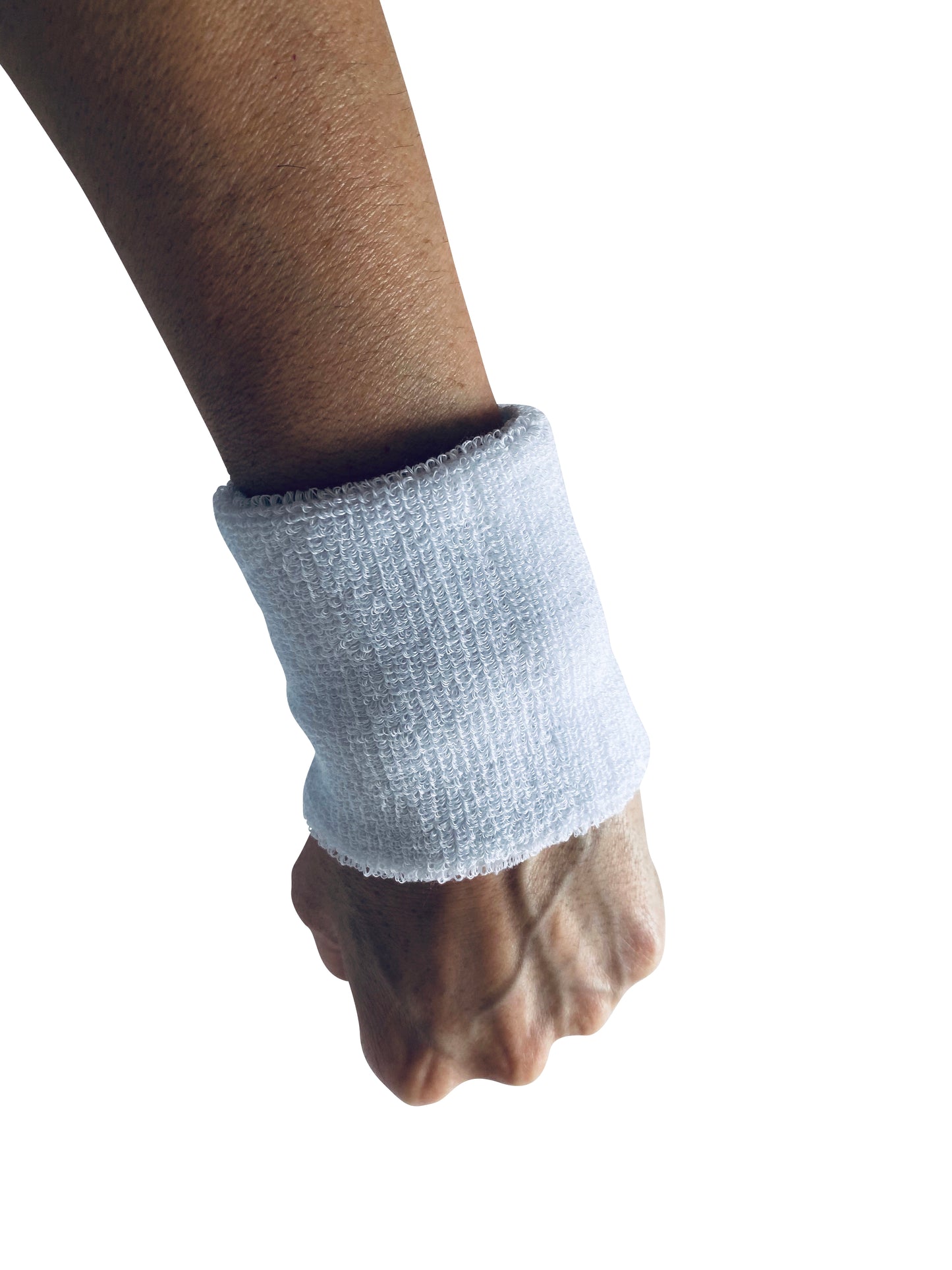 Plain White 8cm Cotton Wrist Bands (Pair)