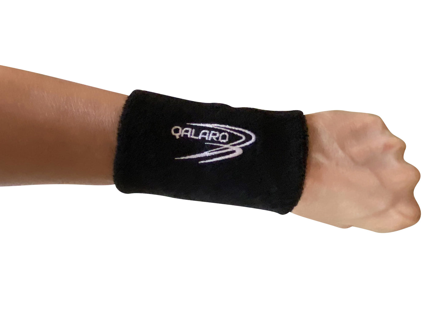 QALARO Cotton Wrist Bands (Pair) - 10cm, Black