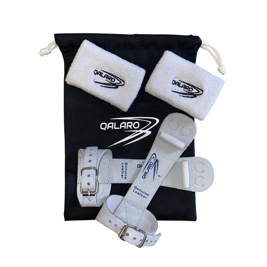 QALARO PRO Single Buckle Grips Set with Cotton Wristbands and Grip bag