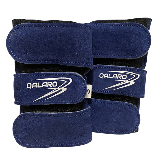 QALARO Adjustable Suede Gymnastics Wrist Support for Wrist Injury Prevention (Pair) - Navy Blue