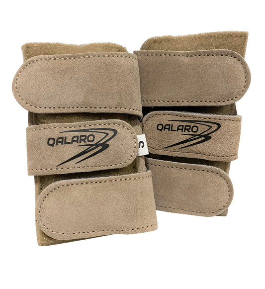 QALARO Adjustable Suede Gymnastics Wrist Support for Wrist Injury Prevention (Pair) - Sand