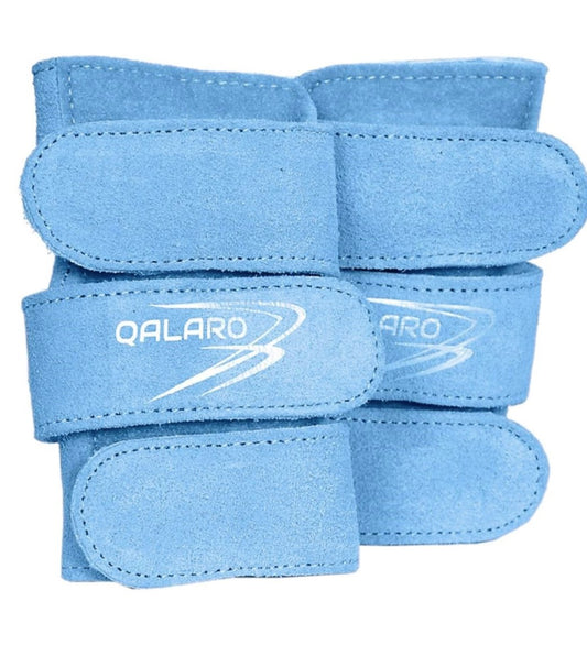 QALARO Adjustable Suede Gymnastics Wrist Support for Wrist Injury Prevention (Pair) - Sky Blue